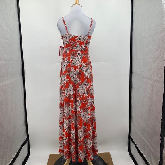 Vince Camuto Dress Womens S Small Botanical Floral V Neck Spaghetti Strap Maxi - Picture 4 of 12
